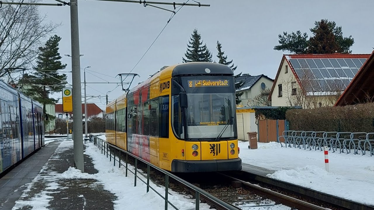 Tram Dresden | Mitfahrt auf der Kompl. 8 Von Südvorstadt bis Hellerau, Kiefernweg im NGTD8DD 2627