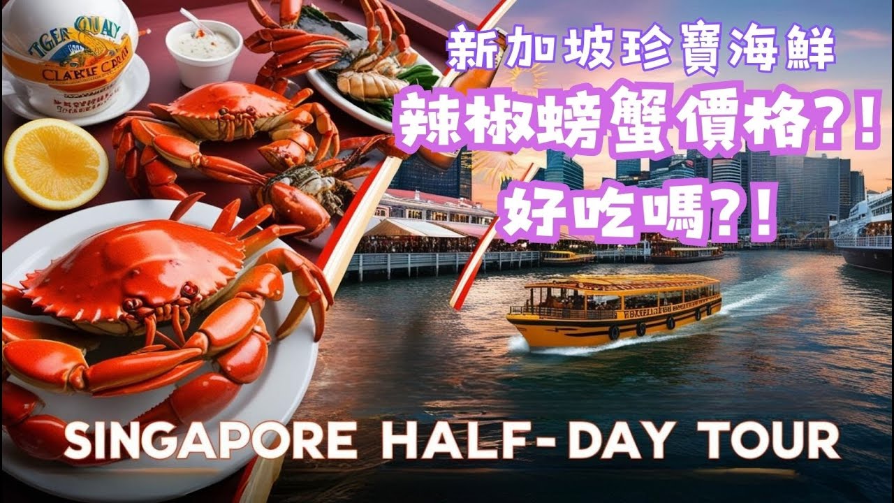 新加坡半日遊 ! 珍寶海鮮辣椒螃蟹 | 克拉碼頭散步及夜景 Singapore Half Day Adventure: Jumbo Seafood Chili Crab & Night Views!