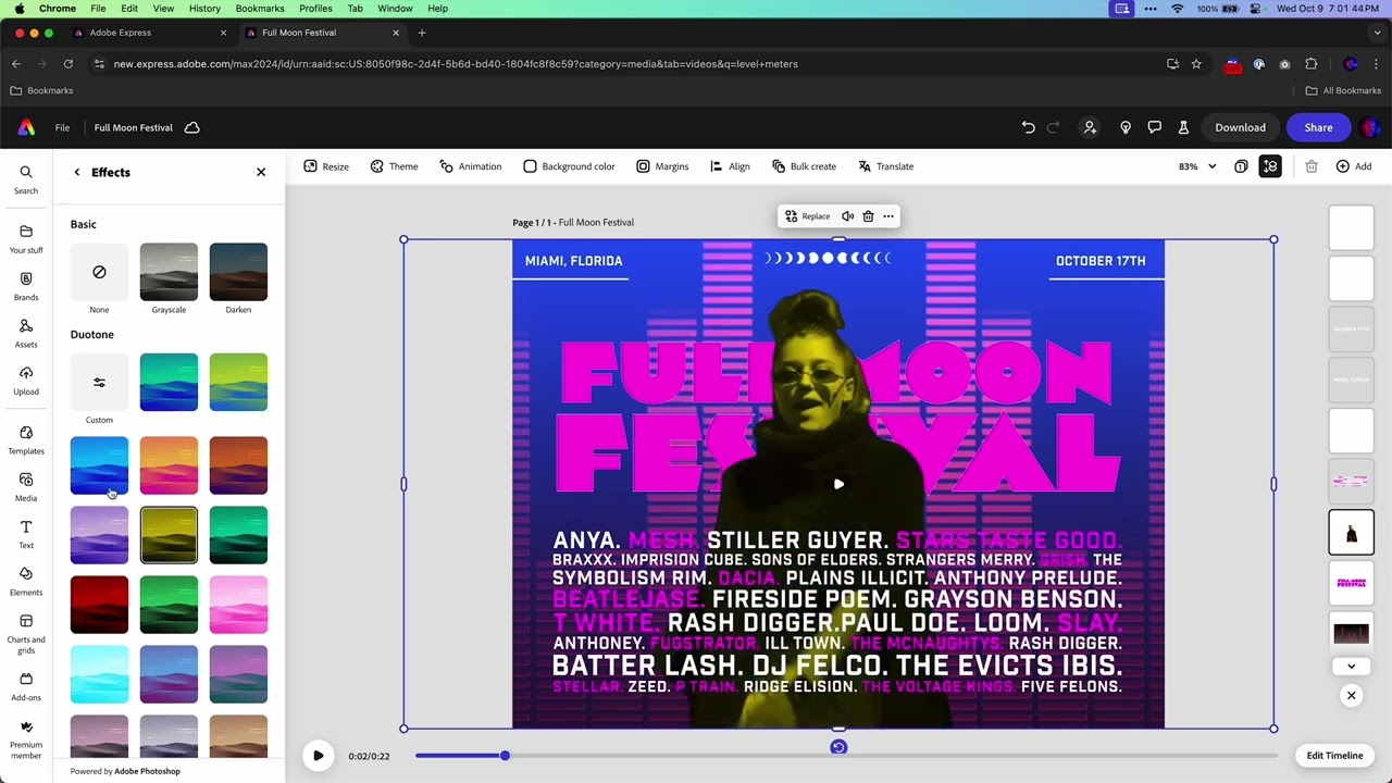Add Video and Animation to Photoshop Designs in Adobe Express