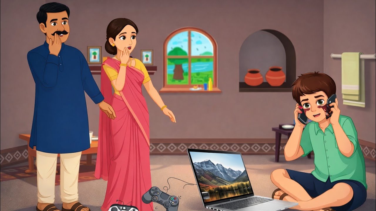 పిల్లల  smart phoneవాడకంlTelugu  moral  stories pillala katalu neeti 