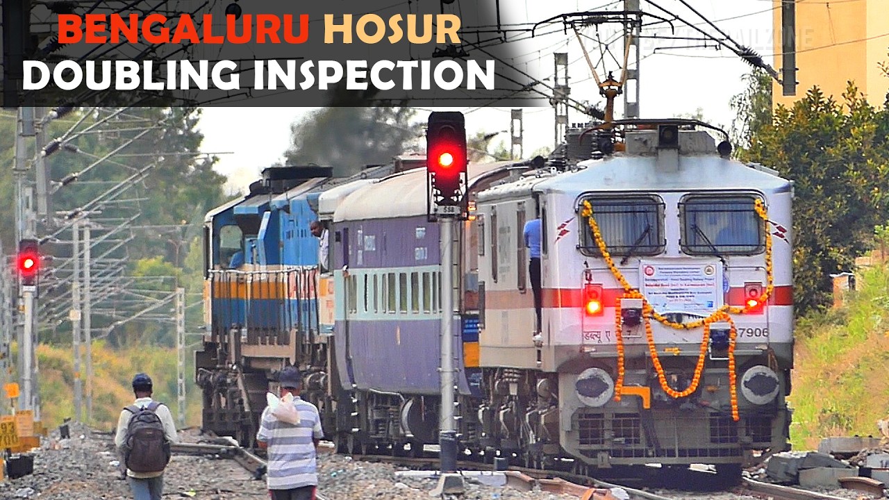 Inspection Train | Bengaluru - Hosur Doubling |  Belandur Road - Karmelaram. #trainvideos #railgadi