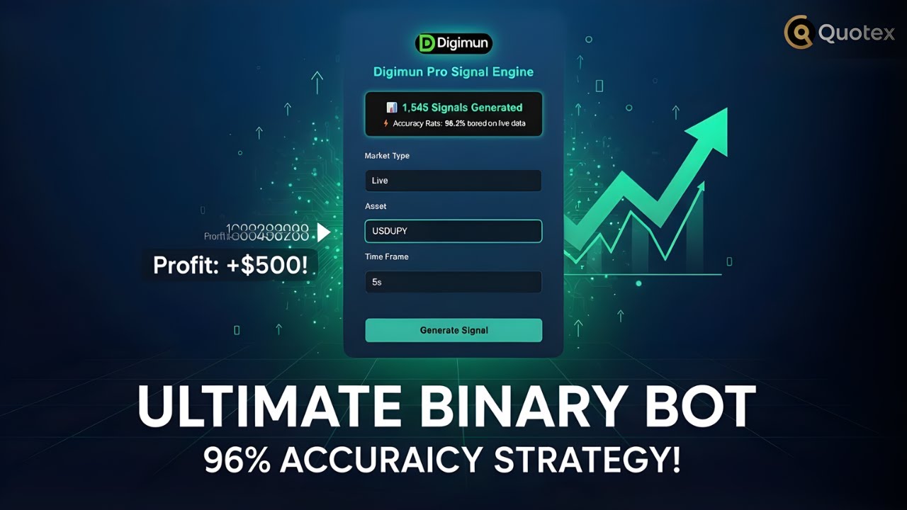 Get Digimun Pro Bot Free For Quotex Trading with 95% Accuracy