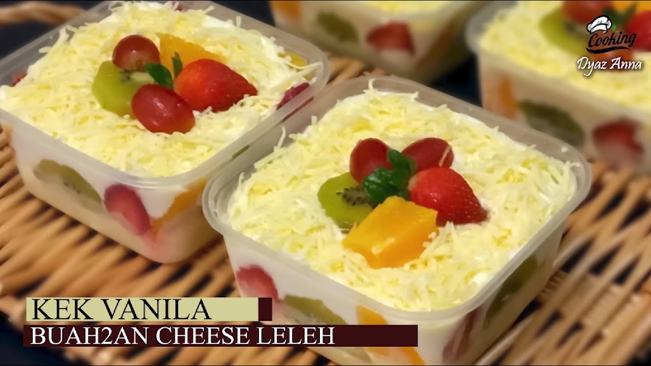 KEK VANILA BUAH2AN CHEESE LELEH LAYER STRAWBERRY | DESSERT BOX | WAJIB CUBA..