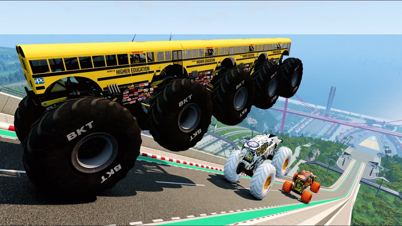 BmNG Ultra - Epic High Speed monster trucks jumps stunts & crashes #053  | BeamNG Drive