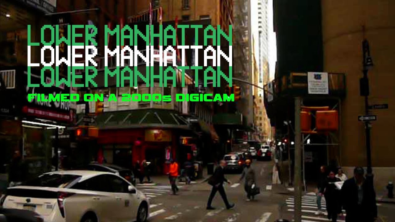 MANHATTAN street corner filmed on a 2000s Camera