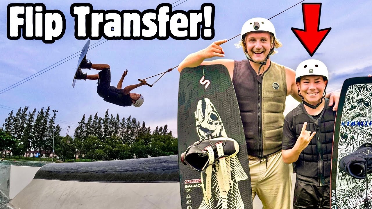 I Taught Him How To Flip Transfer In 1 Hour! - Wakeboarding