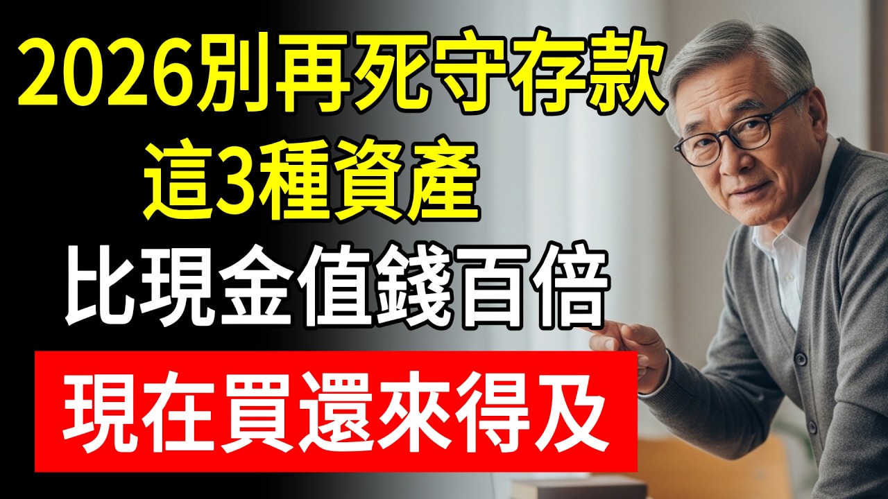 2026別再死守存款！這3種資產，比現金值錢百倍！現在買還來得及！#退休金 #防詐騙 #老年健康 #晚年生活 #真知生活