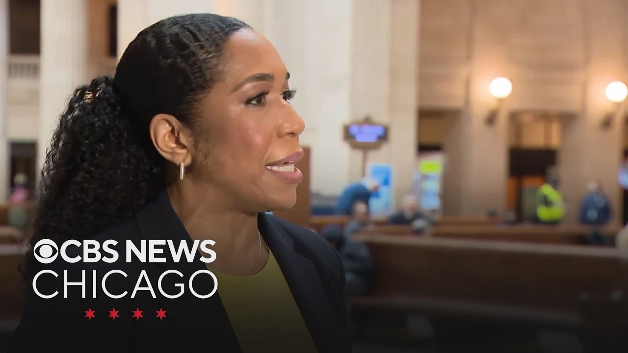 U.S. Senate candidate Juliana Stratton answers questions after winning primary