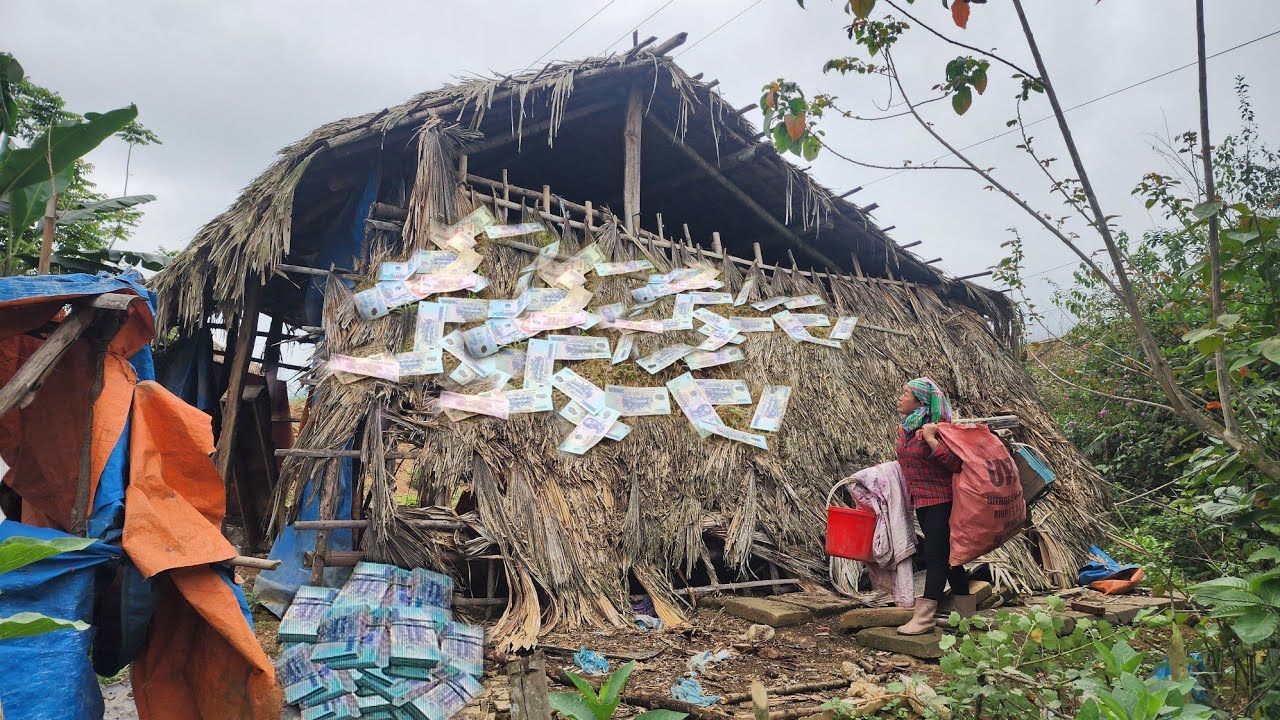 Girl picks up scrap in abandoned house - Accidentally picks up money | Lý Thị Phương