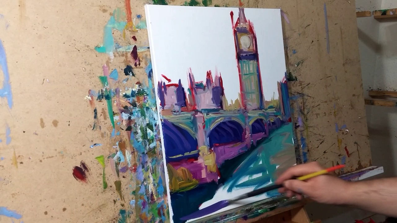 Artist JOSE TRUJILLO Impressionism Oil Painting Big Ben Demo