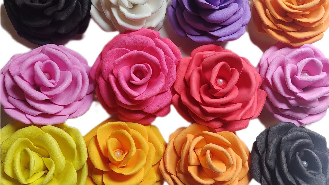 Rosas de Eva sem o cabo/ flores arranjos/ artesanatos/ como fazer/passo a passo/IONART/ DIY