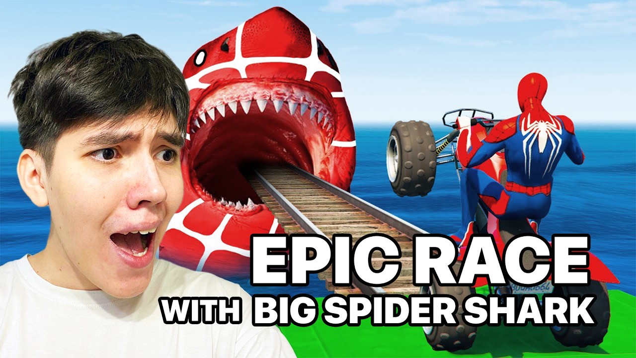 GTA 5 Crazy Ragdolls | Spiderman by Quad Bike On Rainbow Spiders Bridge (Spider Shark Jumps)