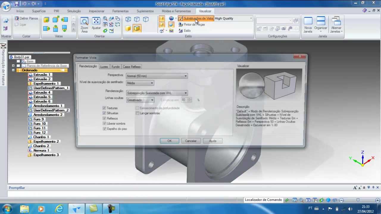 Solid Edge #1 - Projetos em 3D - Personaliza&ccedil;&atilde;o