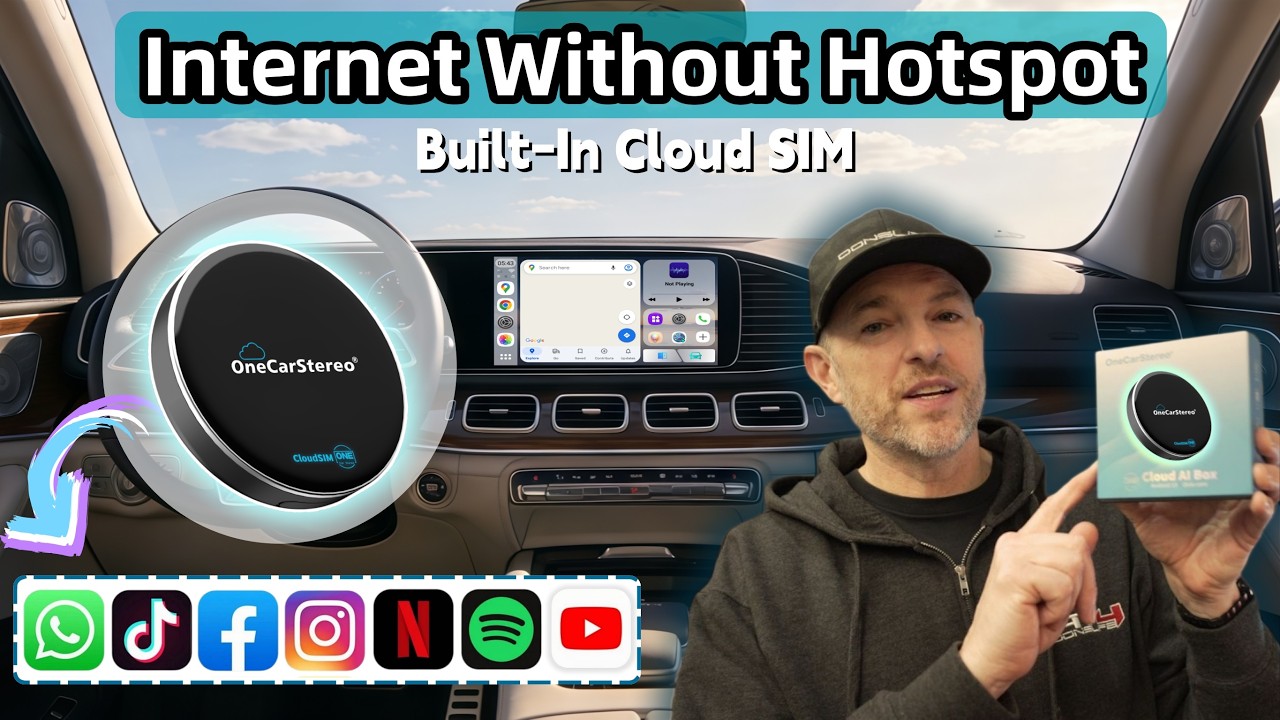 OneCarStereo Cloud AI Box | Built-In Cloud SIM, Streaming & Wireless CarPlay