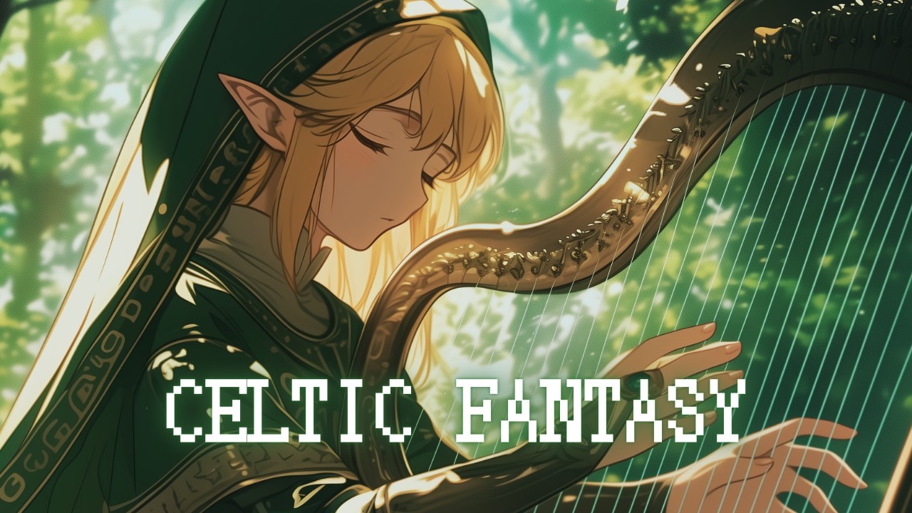 Celtic Fantasy Music - Soft Celtic Harp & Forest Ambience / Cozy Chill for Work & Study
