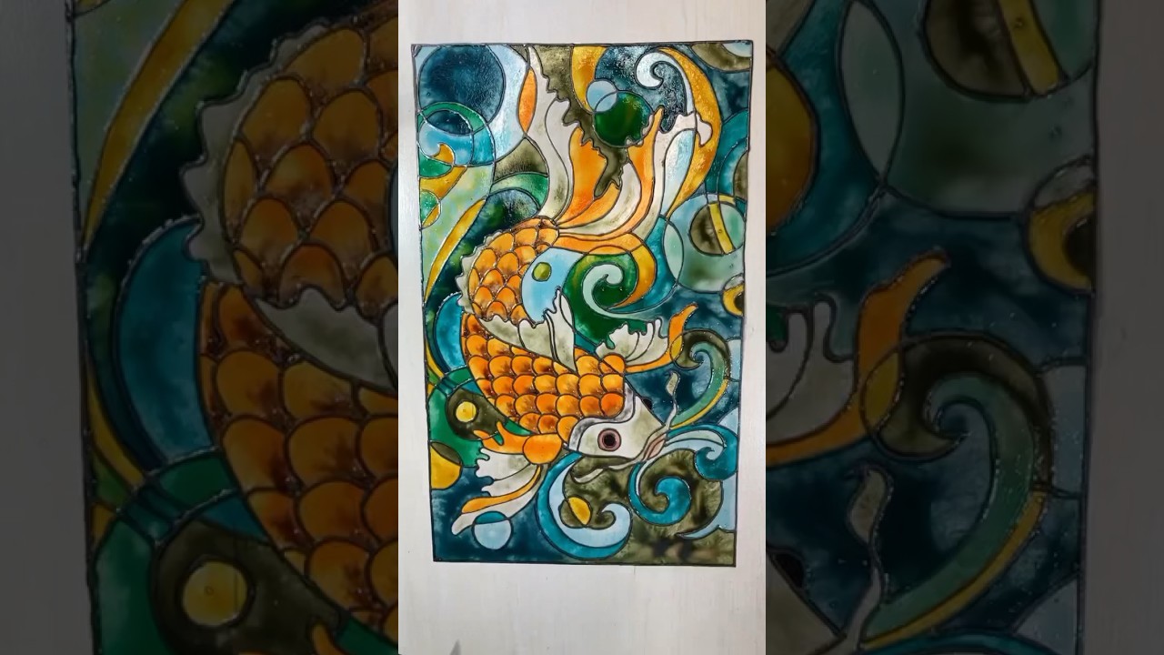 Imitaci&oacute;n vidrio #pintura #manualidades #vitral #vitreaux#fauxfinish #mixedmedia #arte #pezkoi