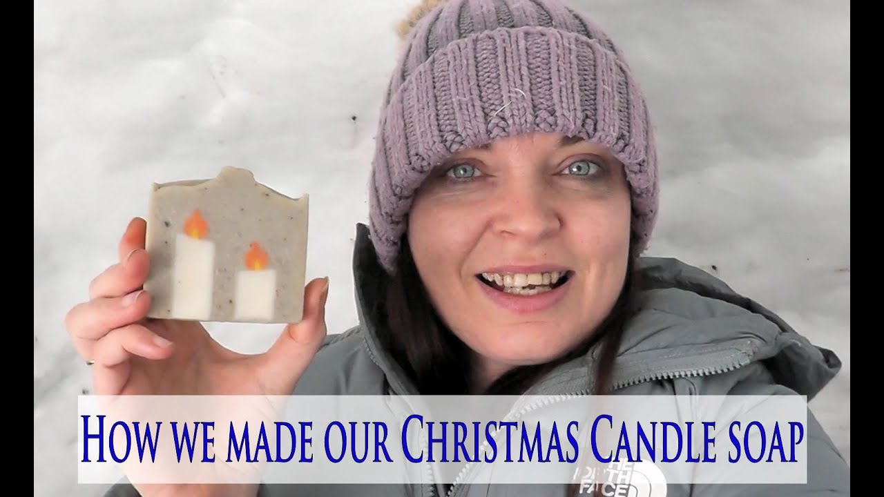 How we made our cold process Christmas Candle soap with embeds: Recipe & guide included