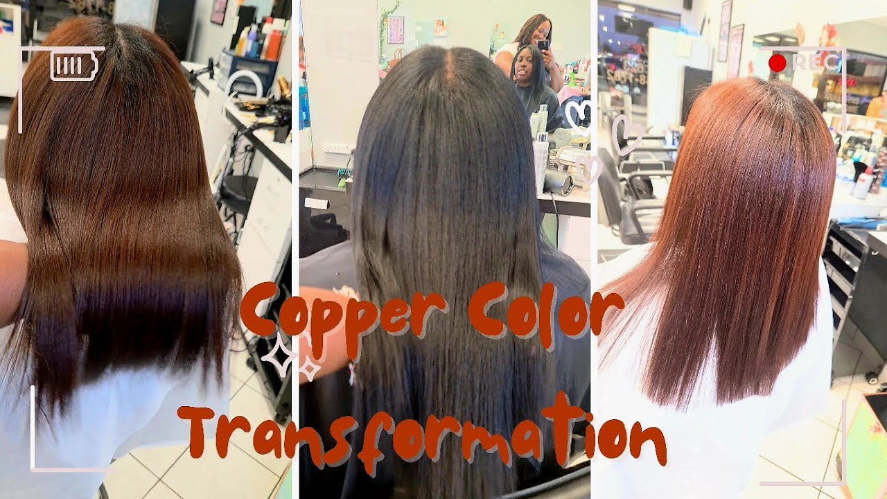 COPPER COLOR HAIR TRANSFORMATION. NO BLEACH🧡🧡