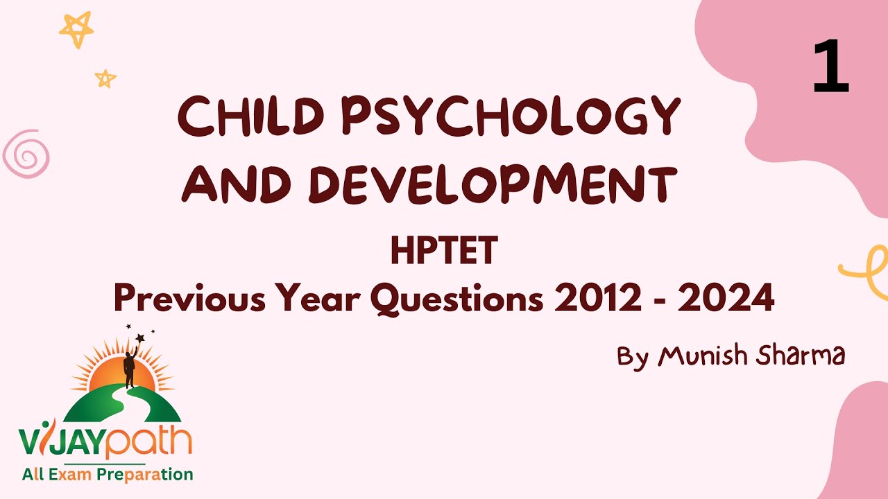 Psychology Class 1 HPTET Previous Year Question 2012-2024 #vijaypatheducation #HPTET_Psychology