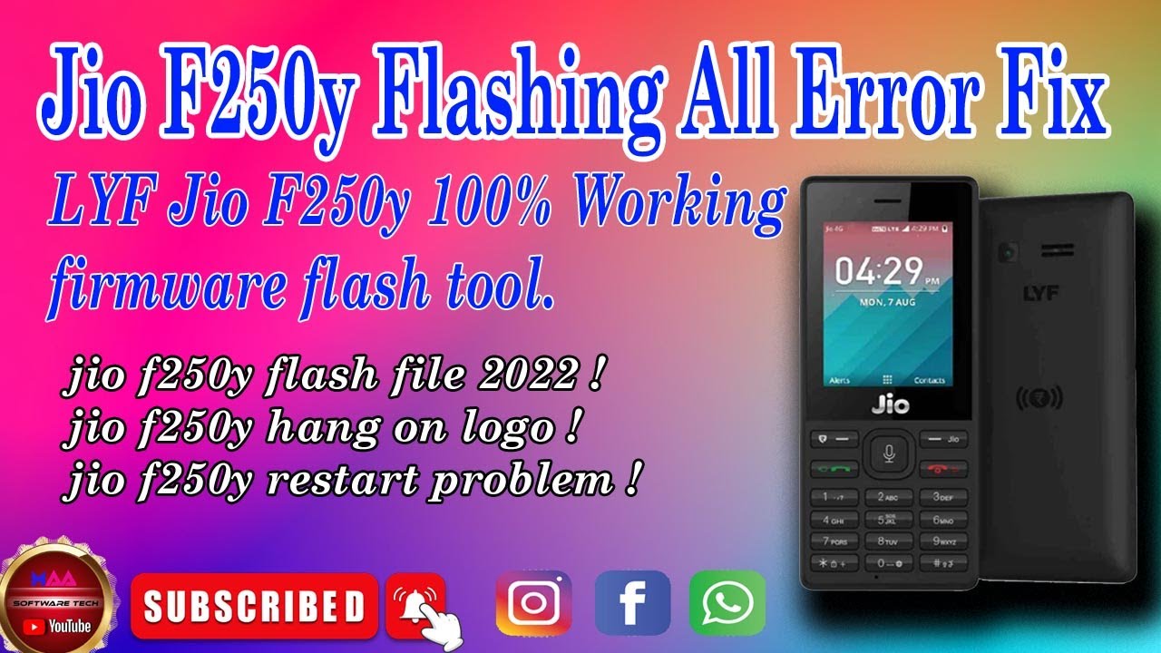 jio phone F250Y hang on jio logo and display White  solution flash  100%