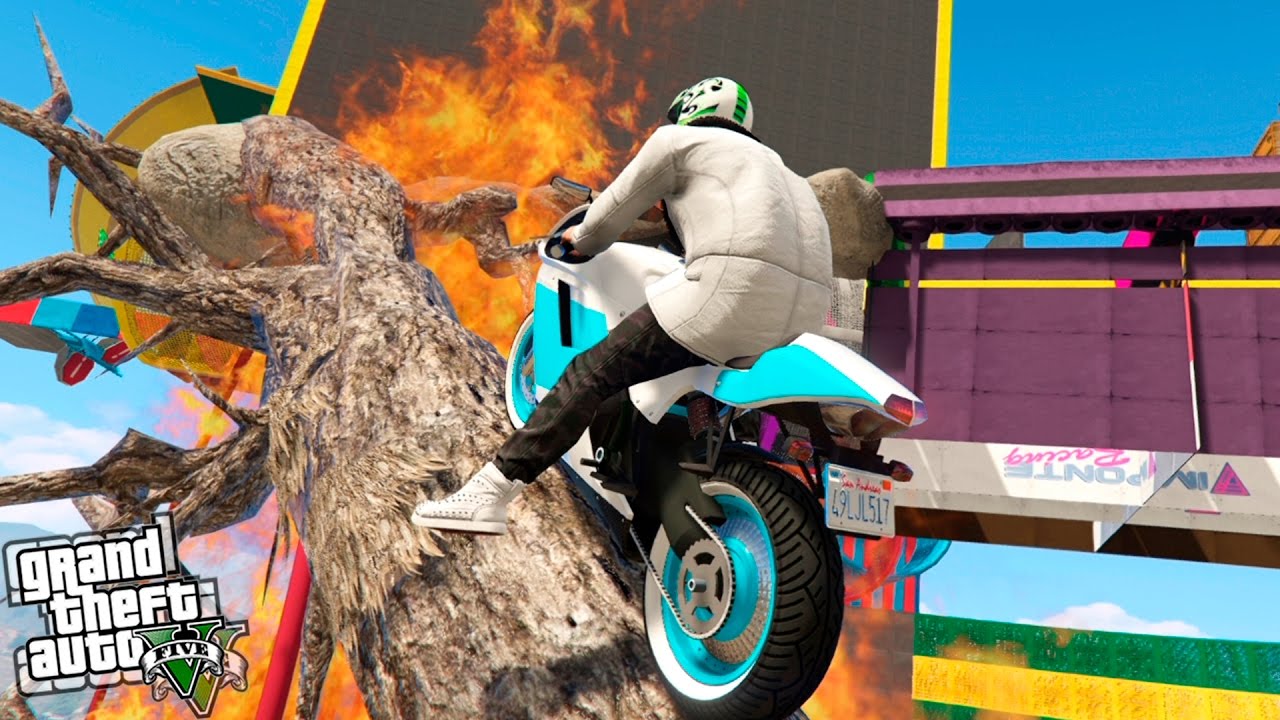 GTA 5 | CASI LO MATO DE UN TIRO EN EL AIRE!!! PARKOUR DE MOTOS!! | XxStratusxX