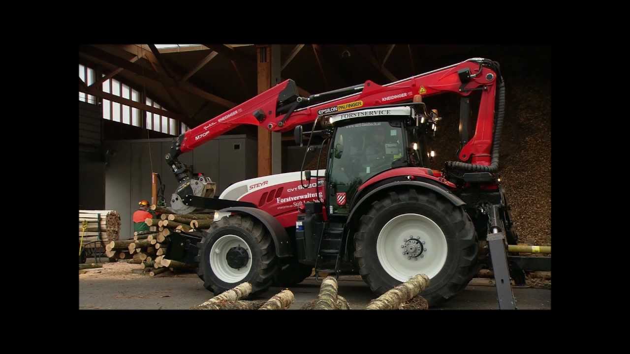 Steyr CVT Forstkran Ausgangsposition / Steyr CVT Forestcrane Basic Position