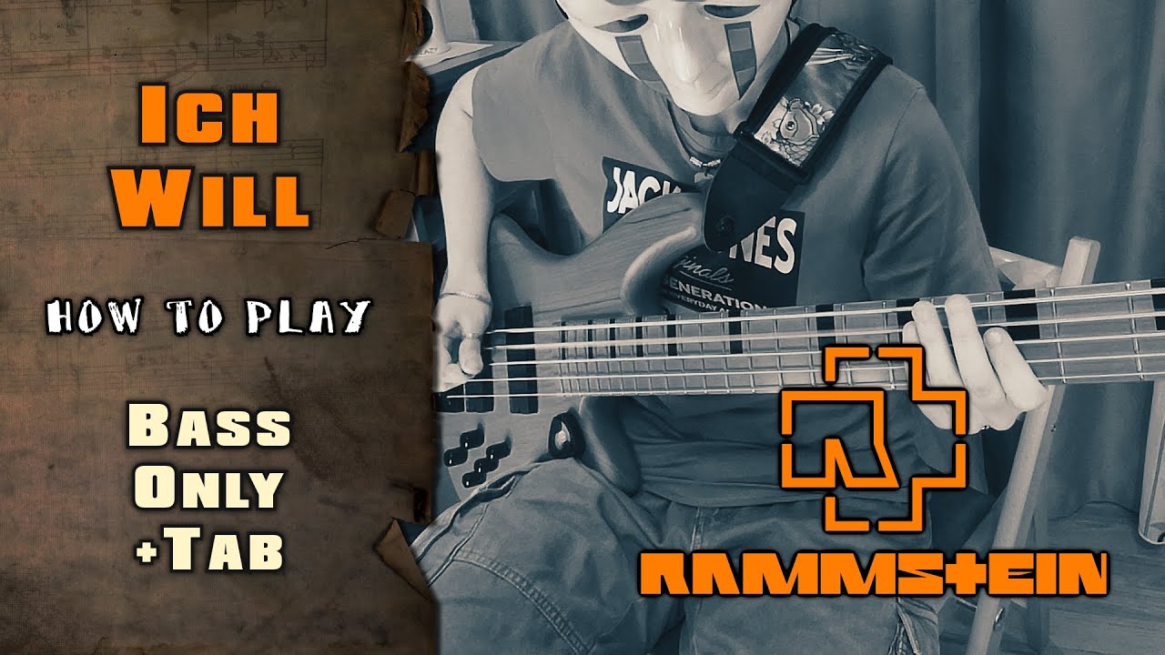 Rammstein - Ich Will | BASS ONLY + SCREEN TABS | HOW TO PLAY