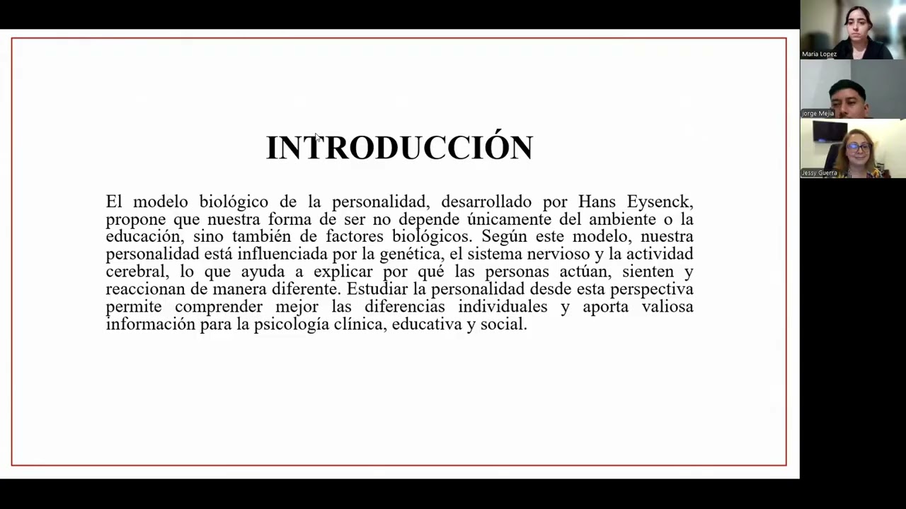El modelo biológico de EYSENCK grupo 2