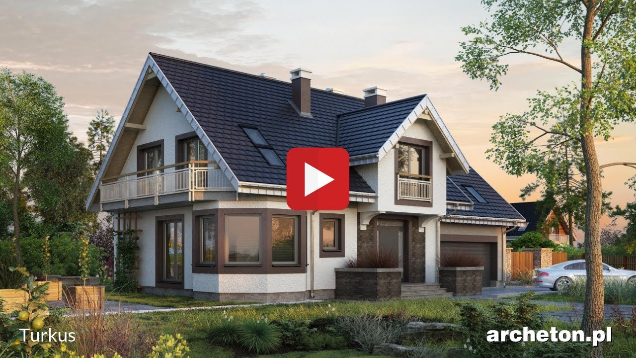 Projekt domu Turkus - archeton.pl -  z użytkowym poddaszem 229,8 m2