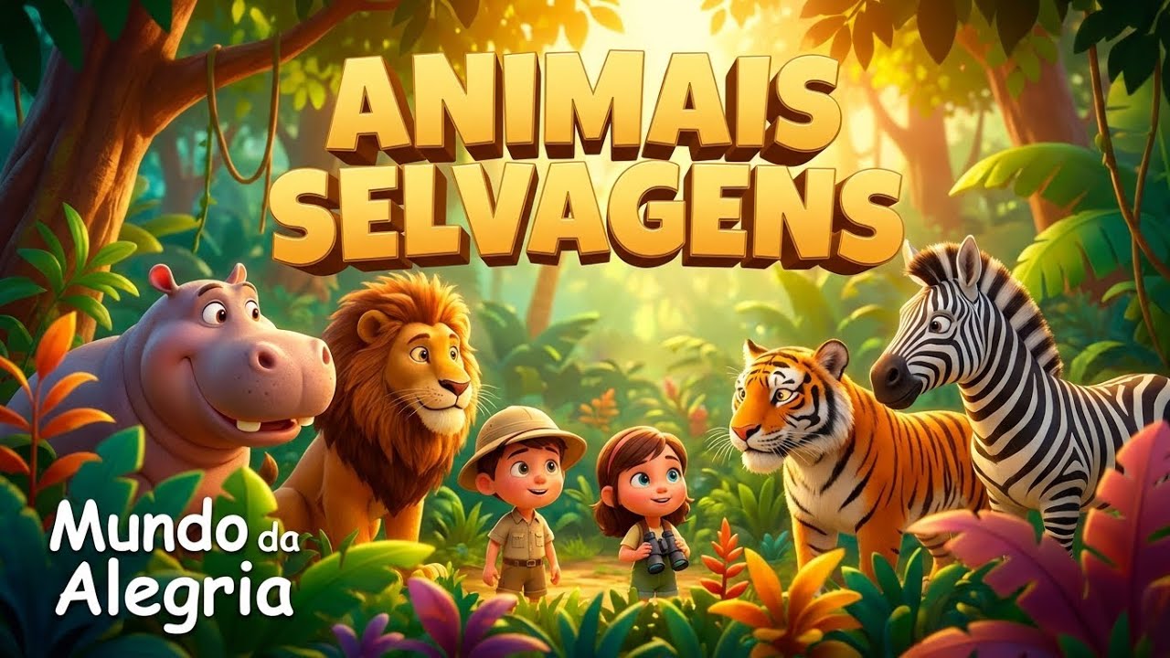 ANIMAIS SELVAGENS! 🦁🐘 Canção do Safári para Crianças  Mundo da Alegria