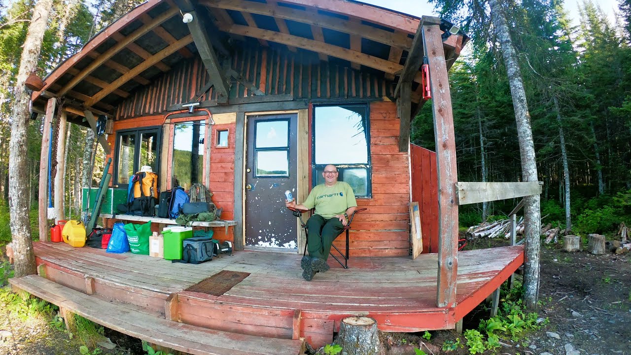 Off Grid Cabin Trip Moose Prep remove Old Patio Fishing And Cutting wood For The Winter Episode #69