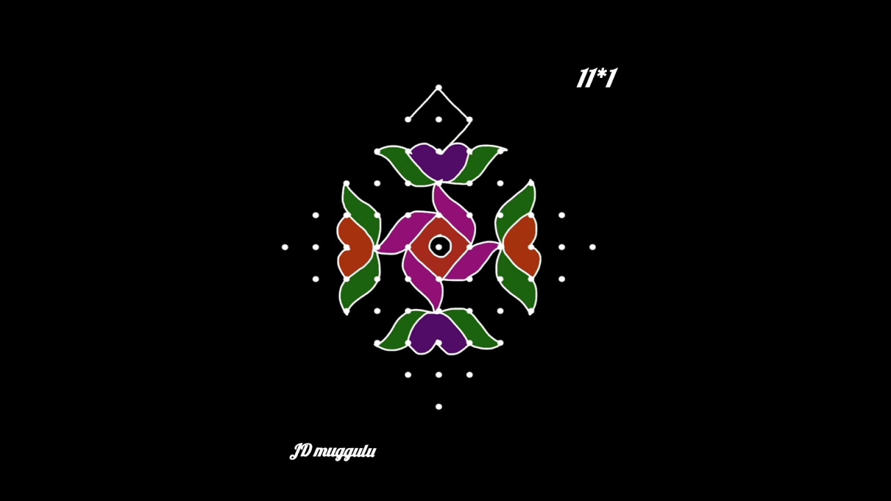 11*1 dots rangoli #rangoli #muggulu #rangolidesigns #easyrangoli #newyear #beginners 