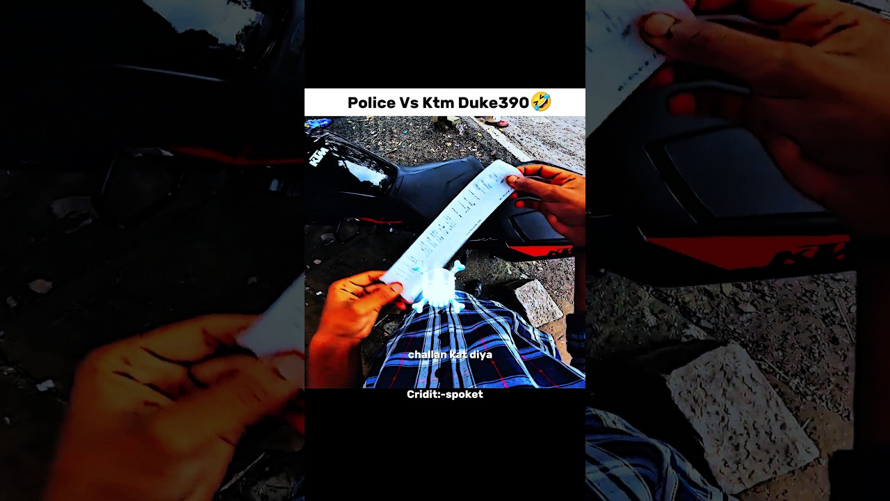Police Vs Ktm Duke390 🤣🥶 #bikeride #ktmbike #police #viralvideo