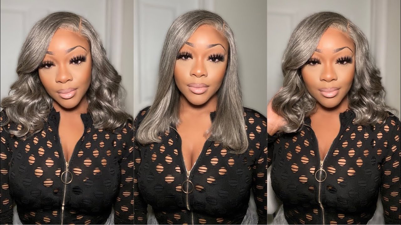 SALT N PEPPER STORM GREY 🌪️ GLUELESS CLOSURE WIG INSTALL *LOOK AT THIS COLOR!* Ft. Luvwin Hair