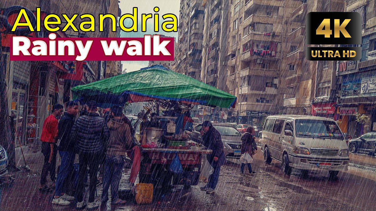 Alexandria Rain Walk - Early Morning City of Alexandria Ambience - 4K 60FPS
