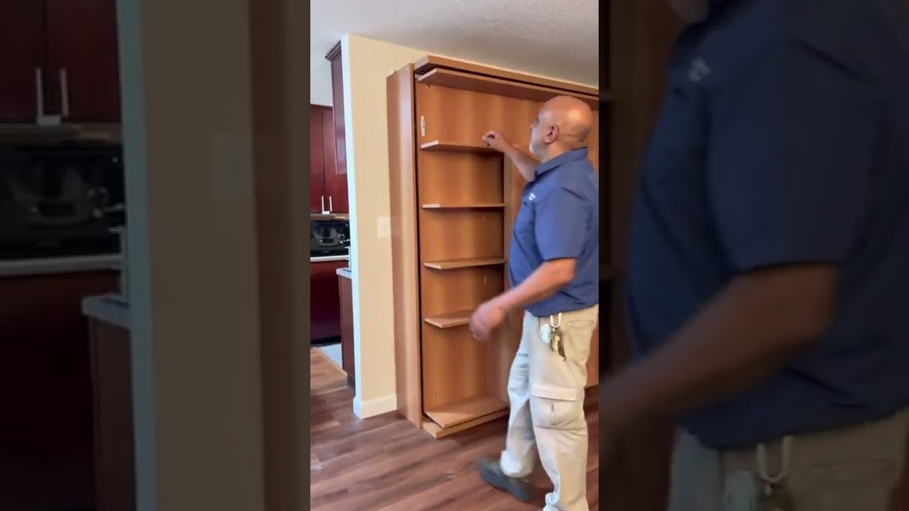 ExpandFurniture revolving library Murphy bed