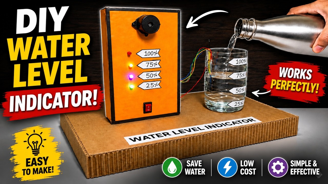 water level indicator (alarm) working model (smart) for science project exhibition -  howtofunda