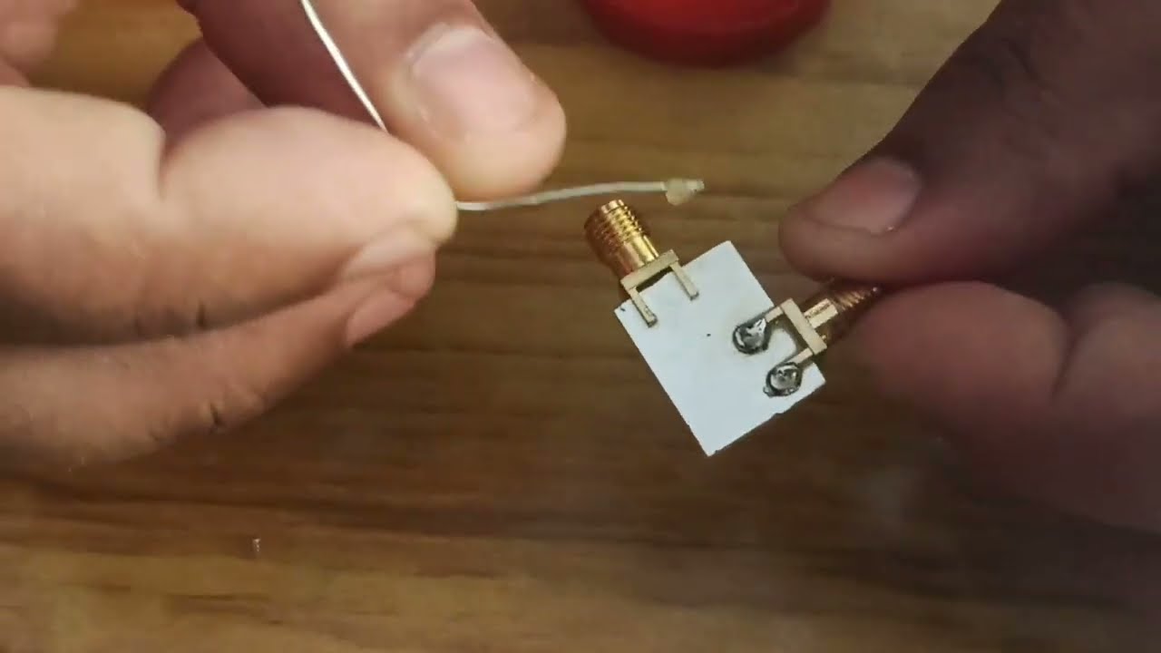 How to solder SMA connector to fabricated miniaturized multi-port antenna