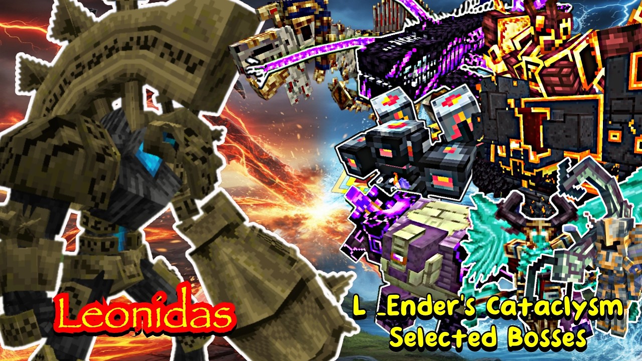Leonidas VS L_Ender 's Cataclysm Selected Bosses | Minecraft |Mobs Battle