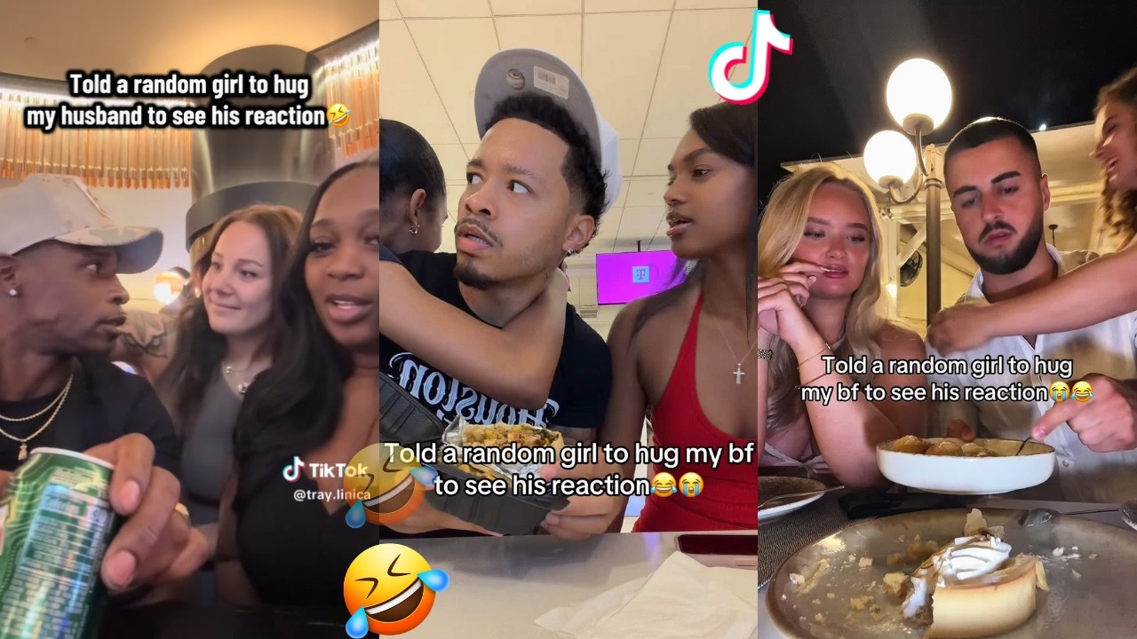 🤣TELLING A RANDOM GIRL TO HUG MY BF PRANK #tiktokcompilation
