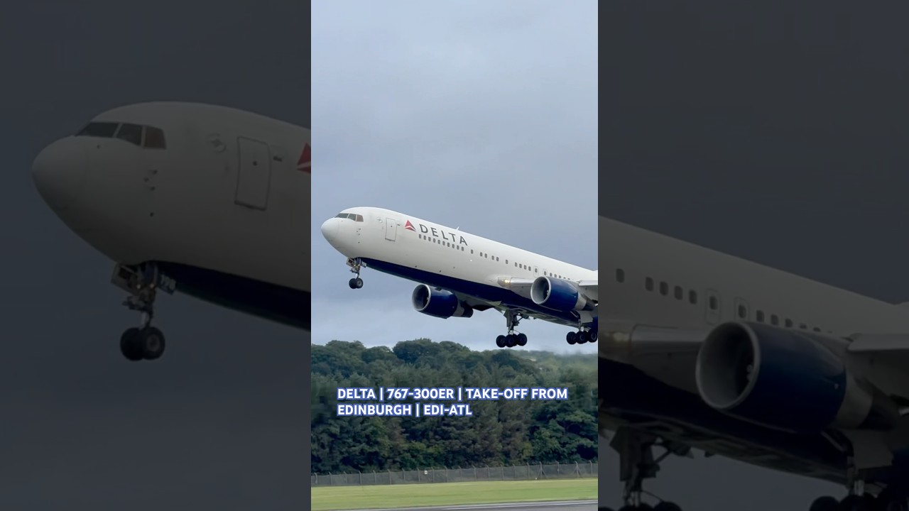 Delta | 767-300ER | Take-Off from Edinburgh | EDI-ATL #shorts