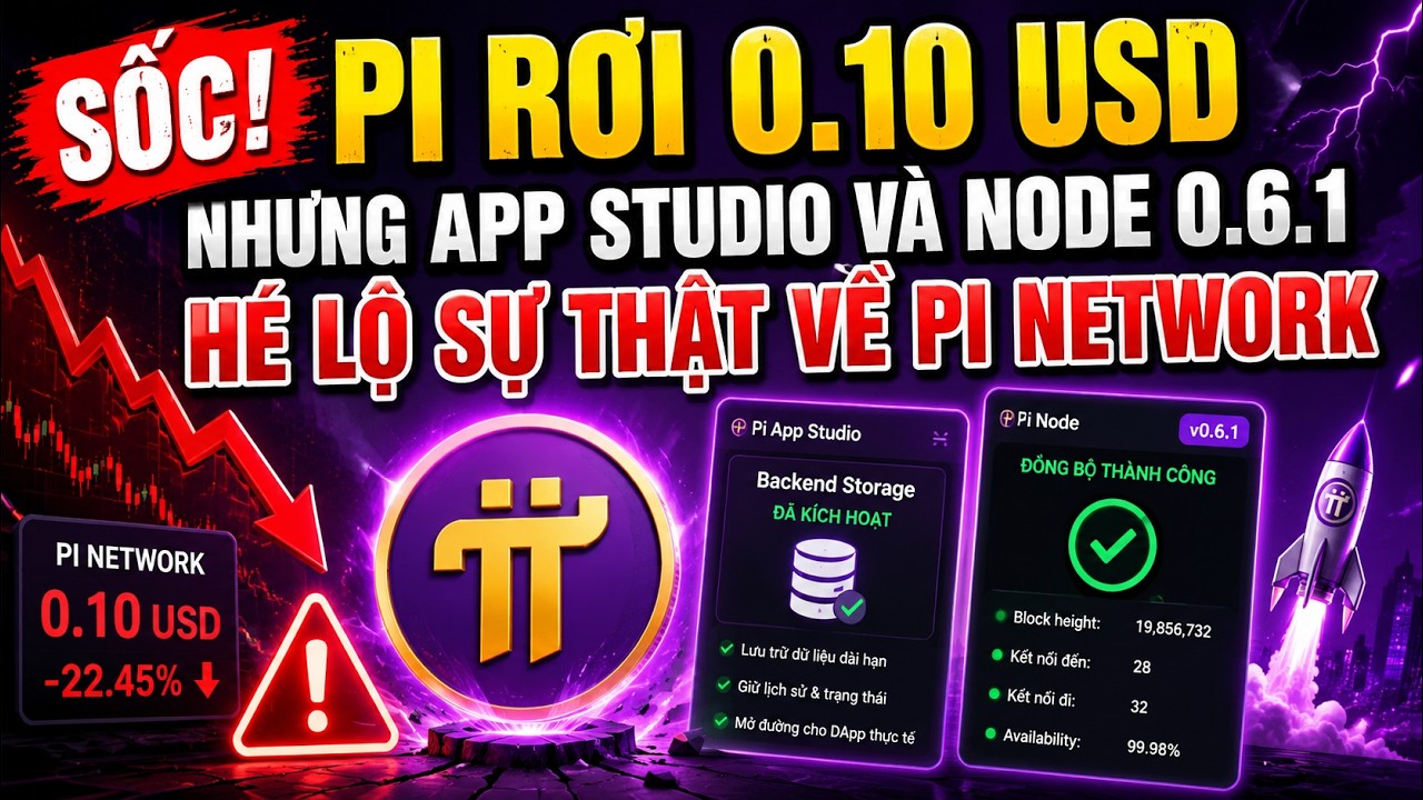 Sốc! Pi Rơi 0.10 USD Nhưng App Studio V&agrave; Node 0.6.1 H&eacute; Lộ Sự Thật Về Pi Network