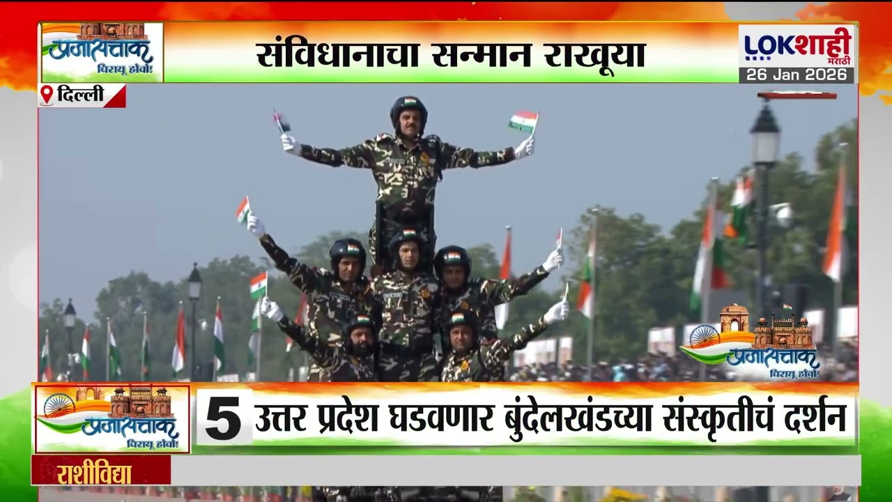 Delhi | 77th Republic Day | कर्तव्यपथावर CRPF आणि SSB चं संयुक्त प्रदर्शन | Lokshahi Marathi