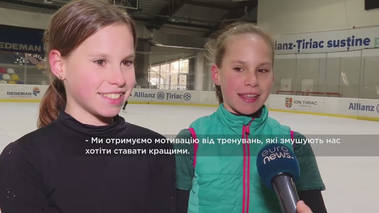 Gemenele Sofia și Zlata, campioane la patinaj artistic, au fugit din Odesa cu părinții la București