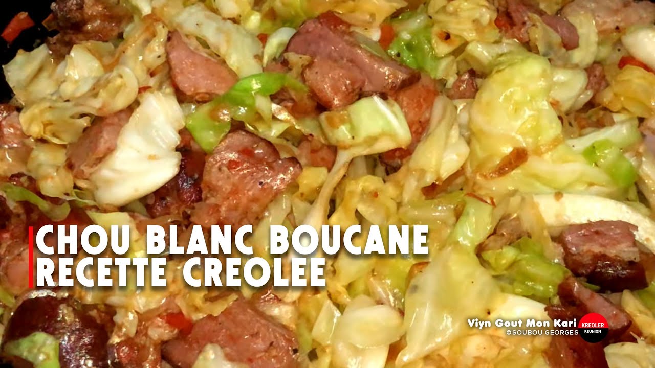 Plat traditionnel réunionnais : chou blanc mijoté avec du porc boucané, un régal pour les papilles.