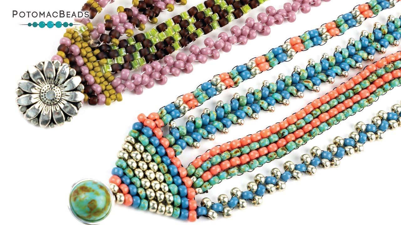 Flat Stitch Sample Bracelet - DIY Jewelry Making Tutorial by PotomacBeads