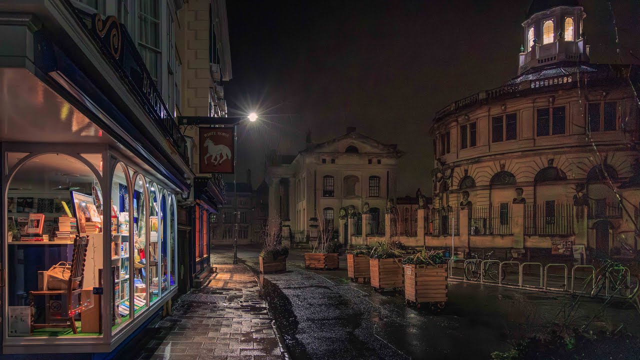 Midnight Walk in the Rain | Oxford, England 4K Rainy Night and City Sounds