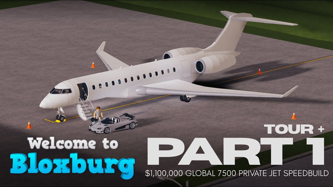 Bloxburg G750 Private jet plane SPEEDBUILD PART 1 + tour