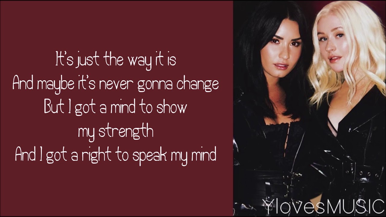 Christina Aguilera ft. Demi Lovato - Fall In Line (Lyrics)