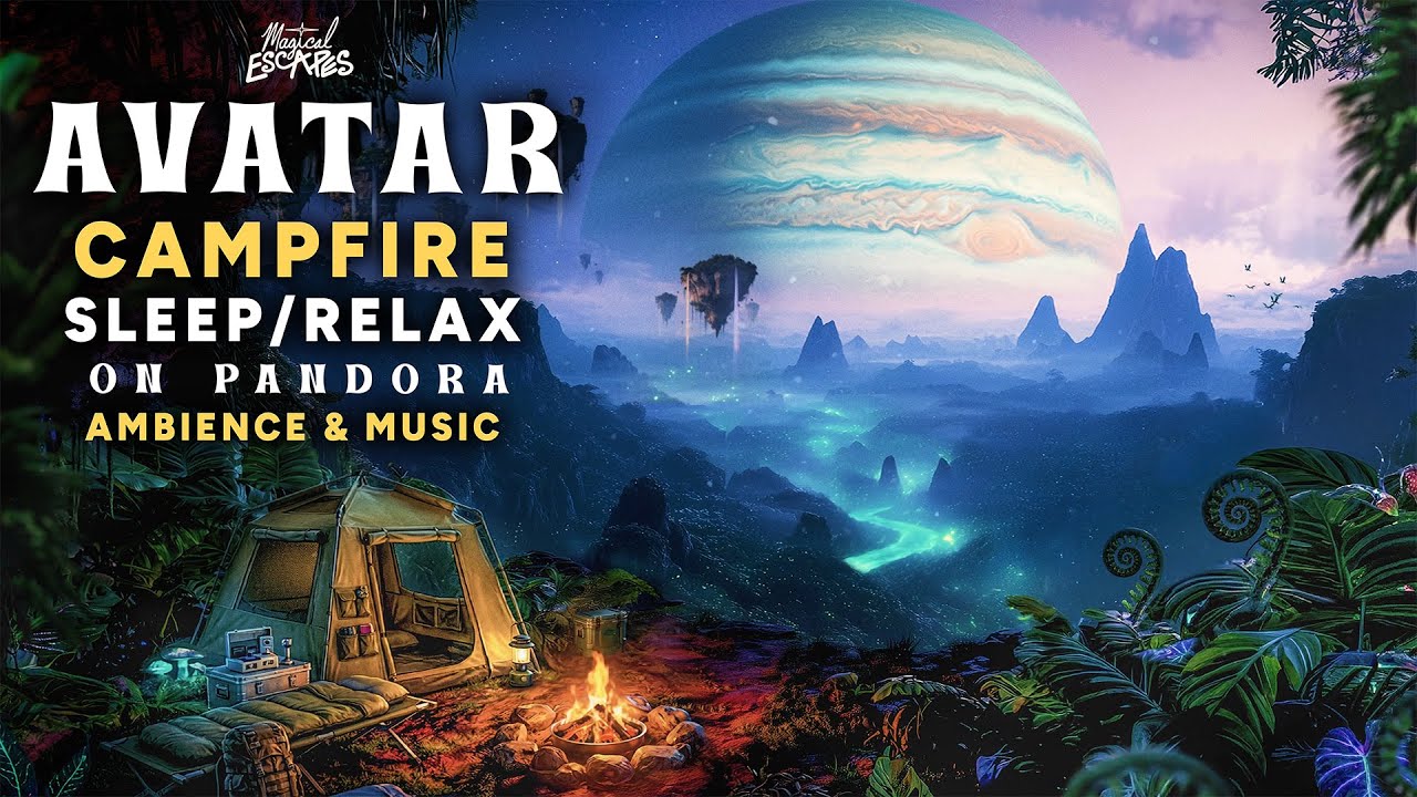 Pandora Jungle Campfire Avatar Music & Ambience | Cozy Crackling Fire 🔥
